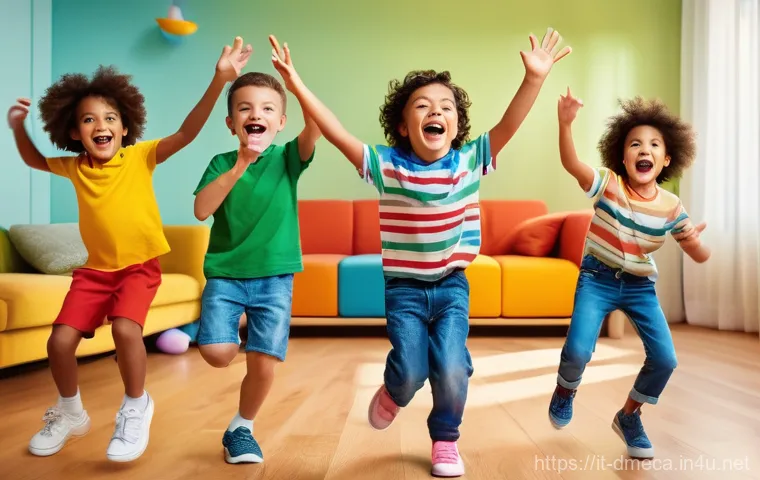 공룡메카드 시즌별 오프닝 차트 - **Prompt:** A vibrant and joyful scene depicting a diverse group of Italian children, aged 6-10, ent...