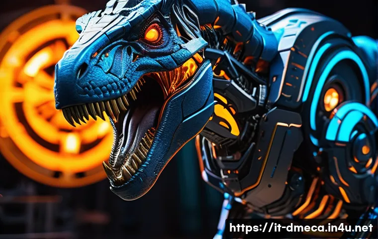 공룡메카드 팬들이 좋아하는 장면 - **"Dynamic transformation sequence of a 'Mecardimal'. A small, intricately designed metallic card, g...