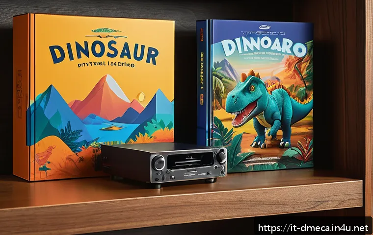 공룡메카드 블루레이 한정판 - A high-quality collector's Blu-ray box set of "Dinosaur Mecard" displayed on a wooden shelf in a coz...